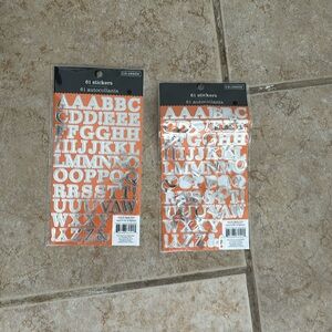NWT Set Of 2 Colorbok Stickers Metallic Alpha Silver 61 Pieces